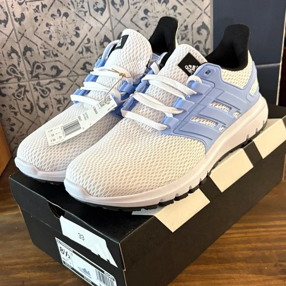 Adidas Mesh White and Light Blue Running Shoes - Picture 1 of 5
